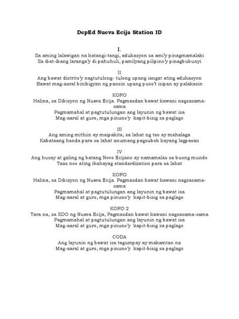 sdo nueva ecija hymn lyrics|DepEd Nueva Ecija Station ID Lyrics .